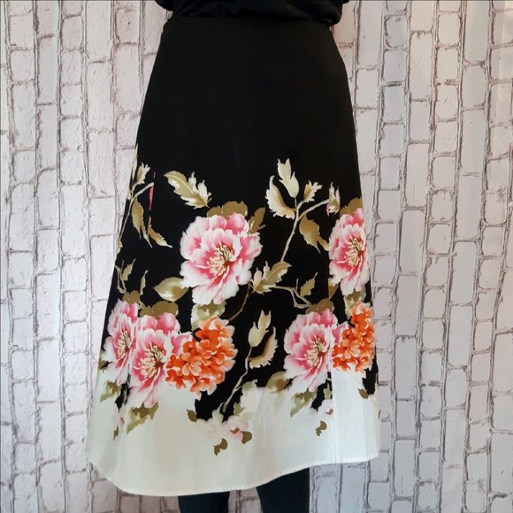 Nygard A-Line Retro Style Floral Skirt Plus Size - Picture 1 of 5